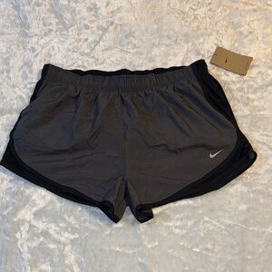 Nike Women's Charcoal and Black Athletic Shorts